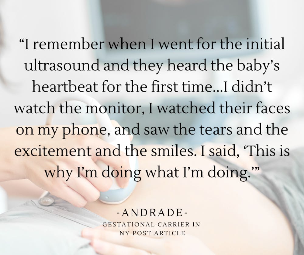 “I remember when I went for the initial ultrasound and they heard the baby’s heartbeat for the first time...I didn’t watch the monitor, I watched their faces on my phone, and saw the tears and the excitement and.png