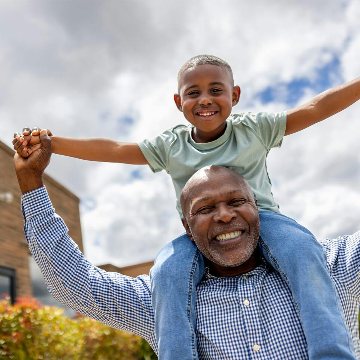 little boy and grandfather