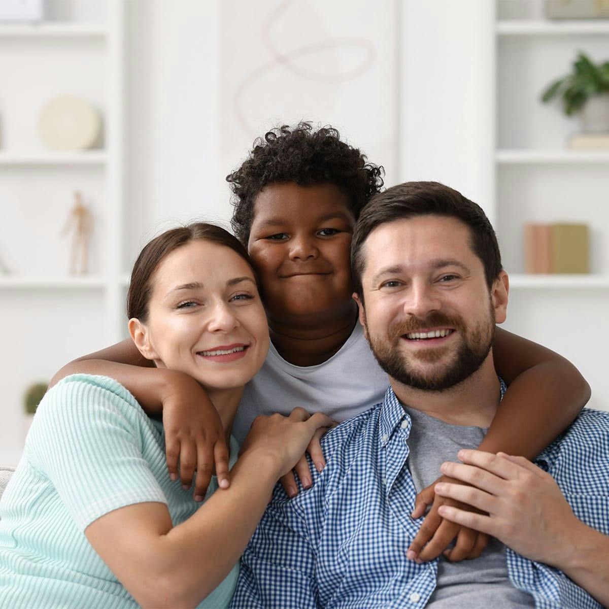 happy family smiling