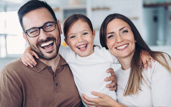 happy family smiling