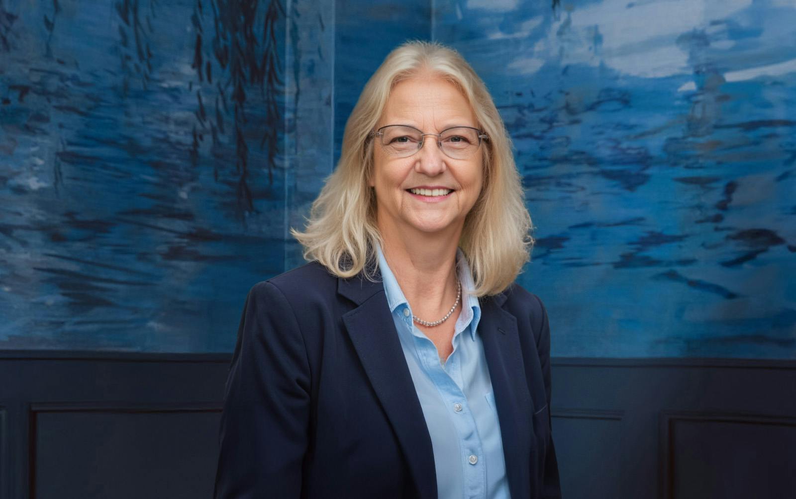 blonde woman smiling