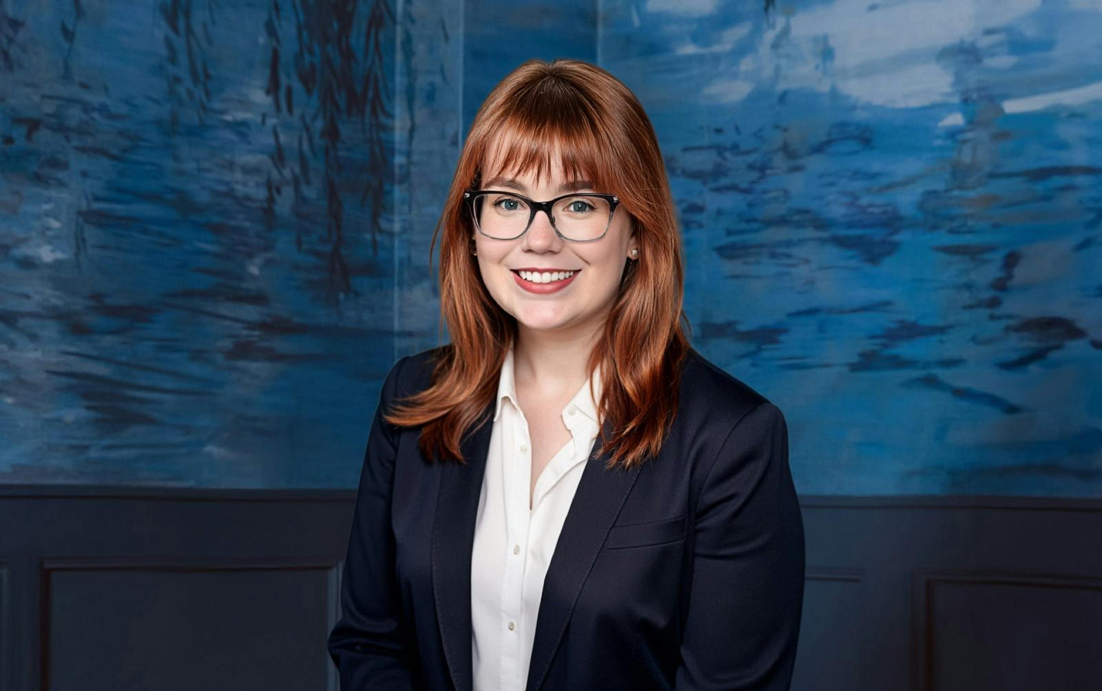 red hair woman smiling