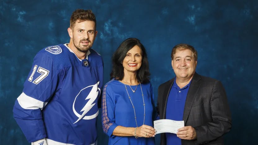 The Tampa Bay Lightning honored Jeanne Tate as the first Lightning Community Hero of the season