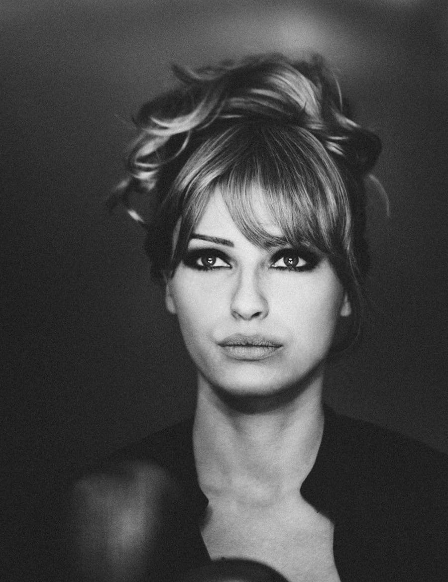 Beautiful woman with her hair curled and in an updo