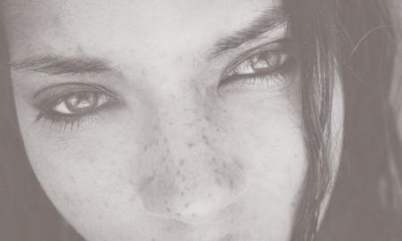 Close up of a woman's eyes and nose for blepharoplasty in Nashville