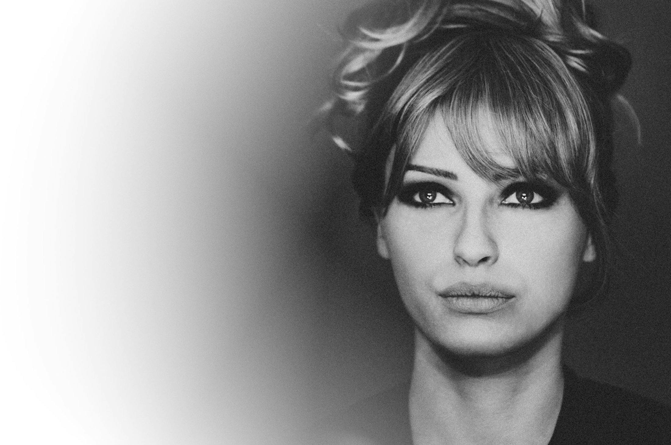 Beautiful woman with hair in an updo.