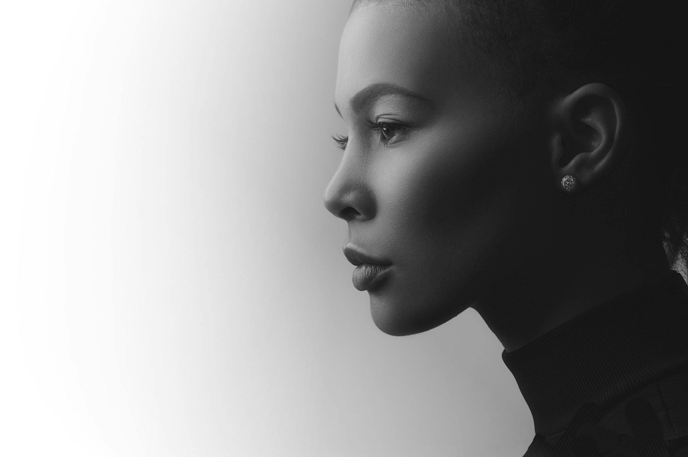 Picture of a woman's face in profile.