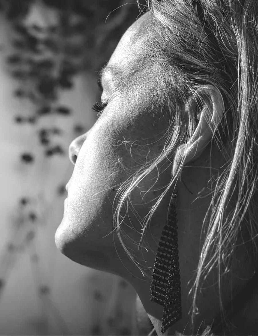 Closeup of a woman's face highlighting microneedling in Nashville.