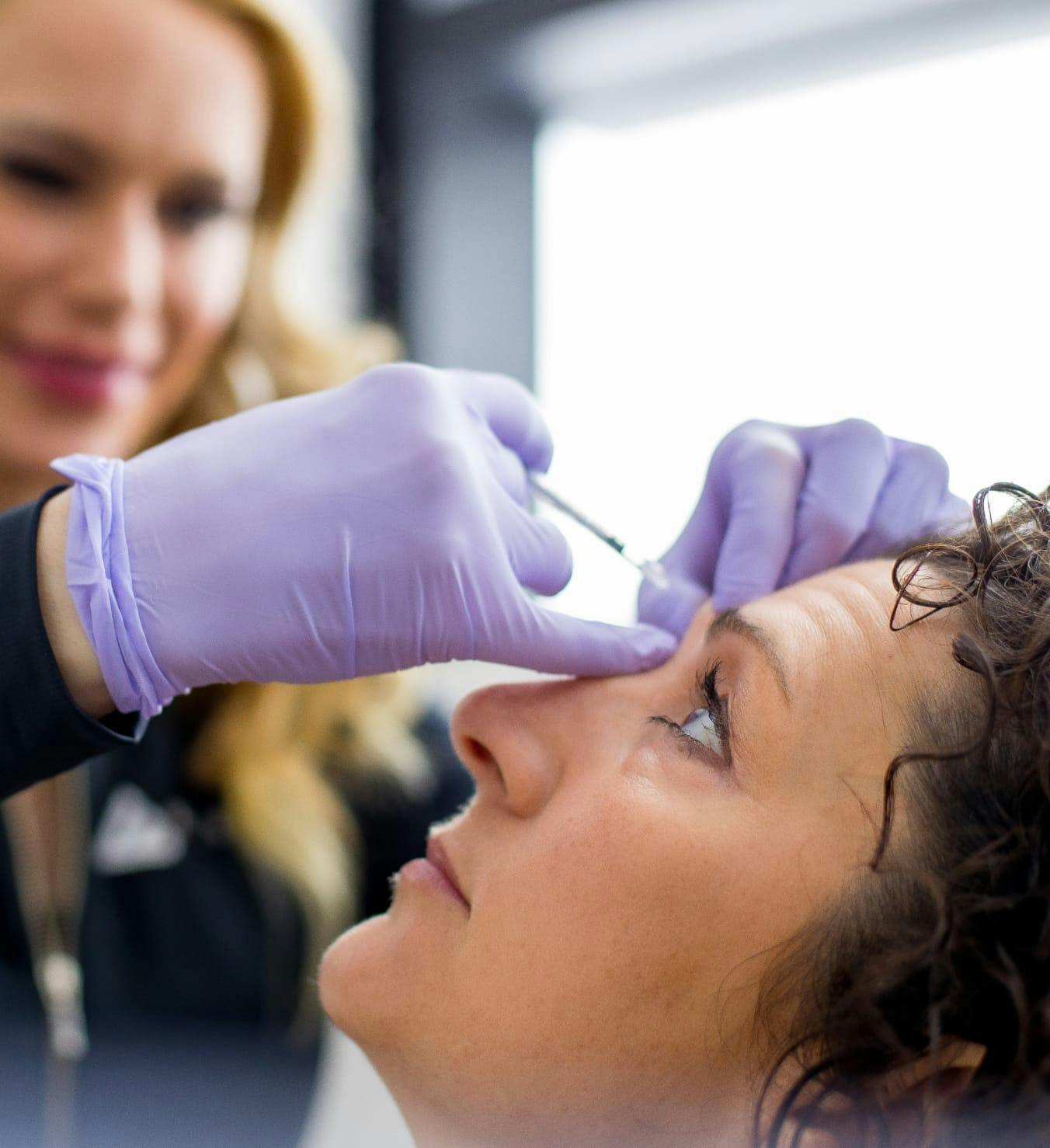 Patient getting an injectable treatment.
