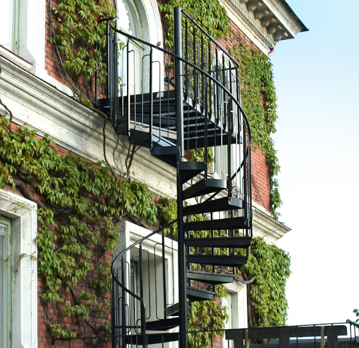 Powder coated spiral staircase outdoor