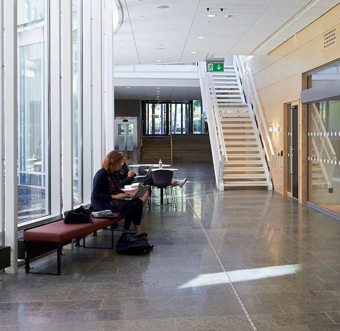 Pulverbeschichtete gerade Treppe mit innerem Handlauf