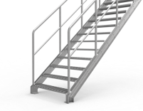 industrial railing straight staircase