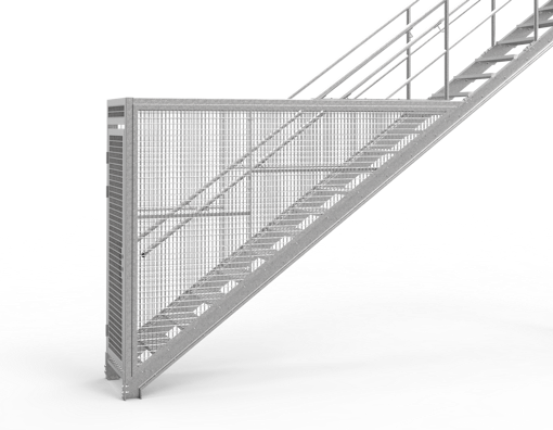 Käfig auf dem Stringer gerade treppen