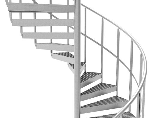 spiral staircase intermediate rails grating steps