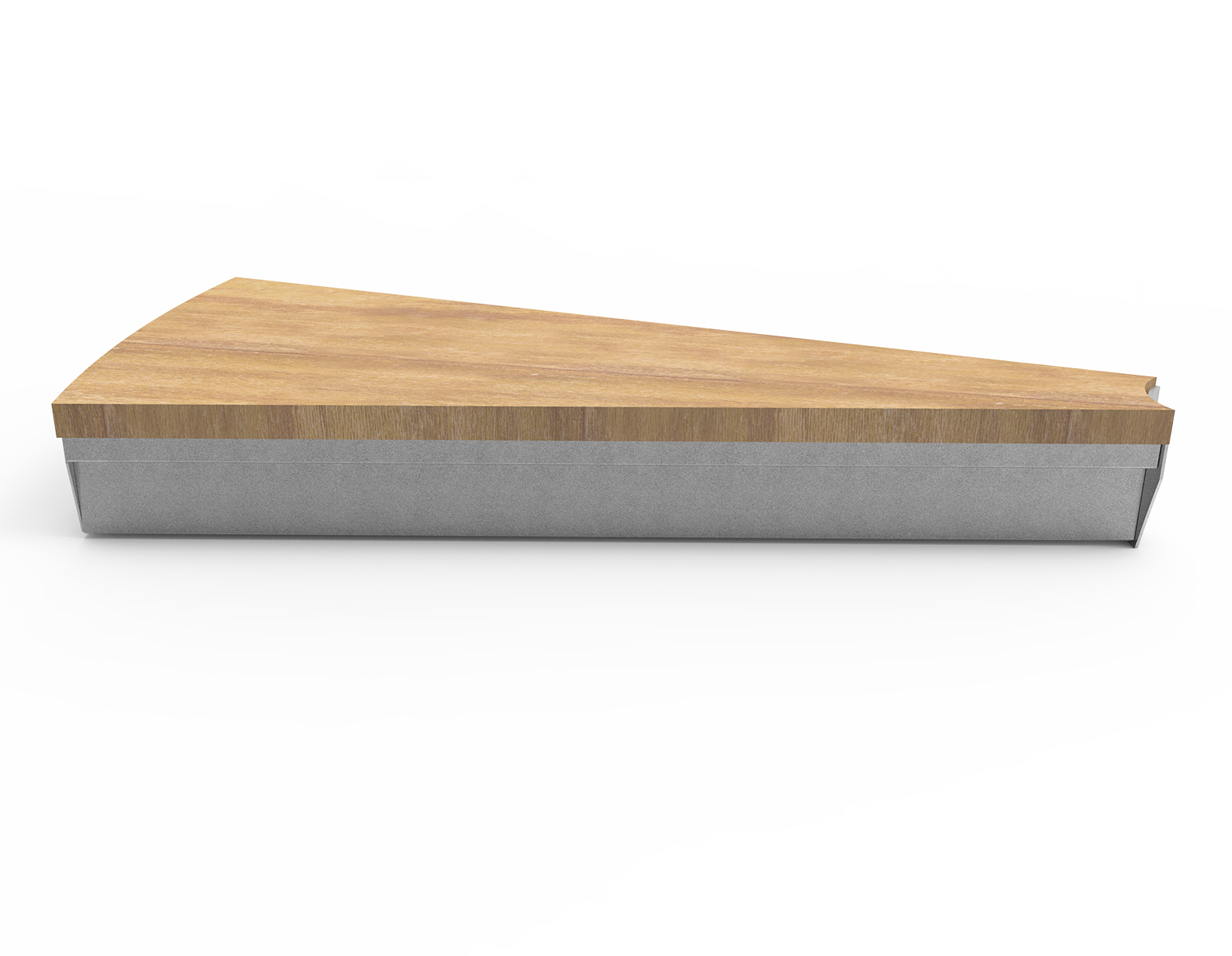 Freisteller einer Stufe mit einer Oberfläche aus Eichenholz