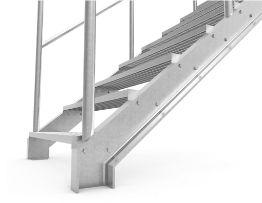 Stringer aus Flachstahl gerade treppen