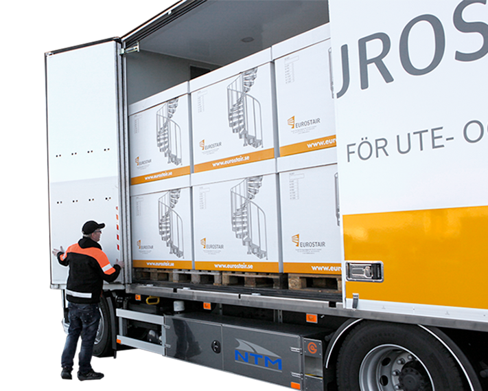 Eurostair-emballasje ved levering