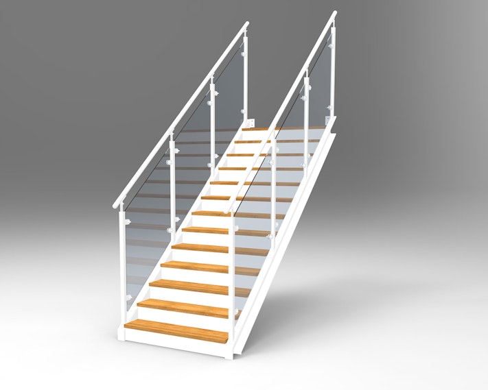 Straight staircase 3D model