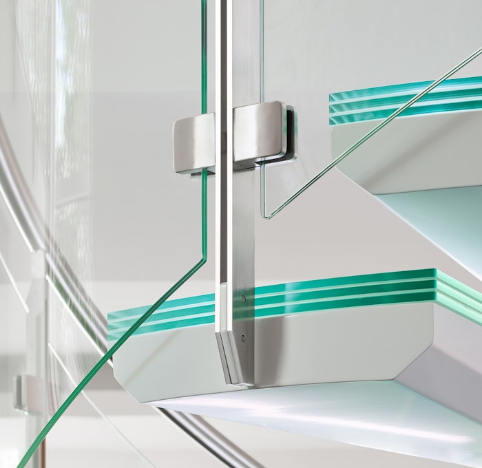 Detail picture of railing pole on an exclusive spiral staircase