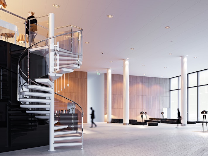 Exklusive Spindeltreppe von Eurostair elegante Treppe in Eingangshalle