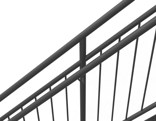 Pulverbeschichteter handlauf gerade treppen standard
