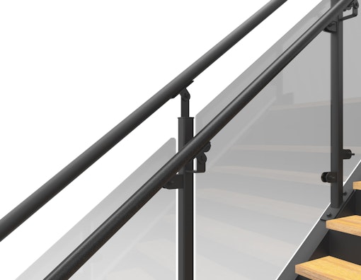Powder coated railing inner handrail straight staircase