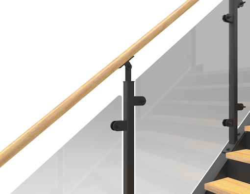 Wooden handrail straight premium staircase