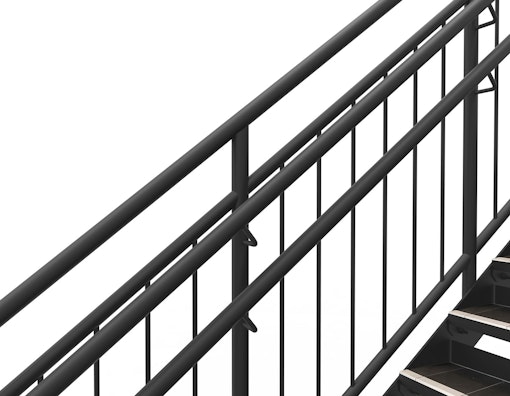 powder coated double inner handrail
