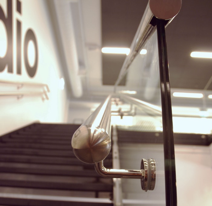 Detail picture handrail straight staircase