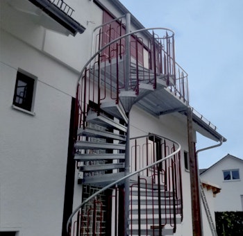 Childsafe spiral staircase with powder coated railing