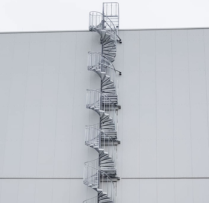 Standard outdoors spiral staircase