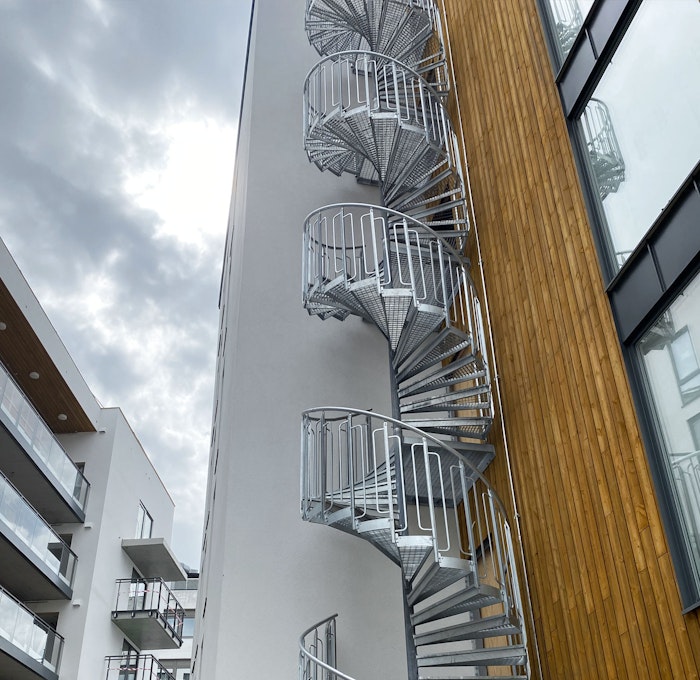 Childsafe outdoors spiral staircase