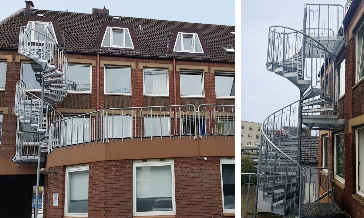 Spiral staircase with child safe railing