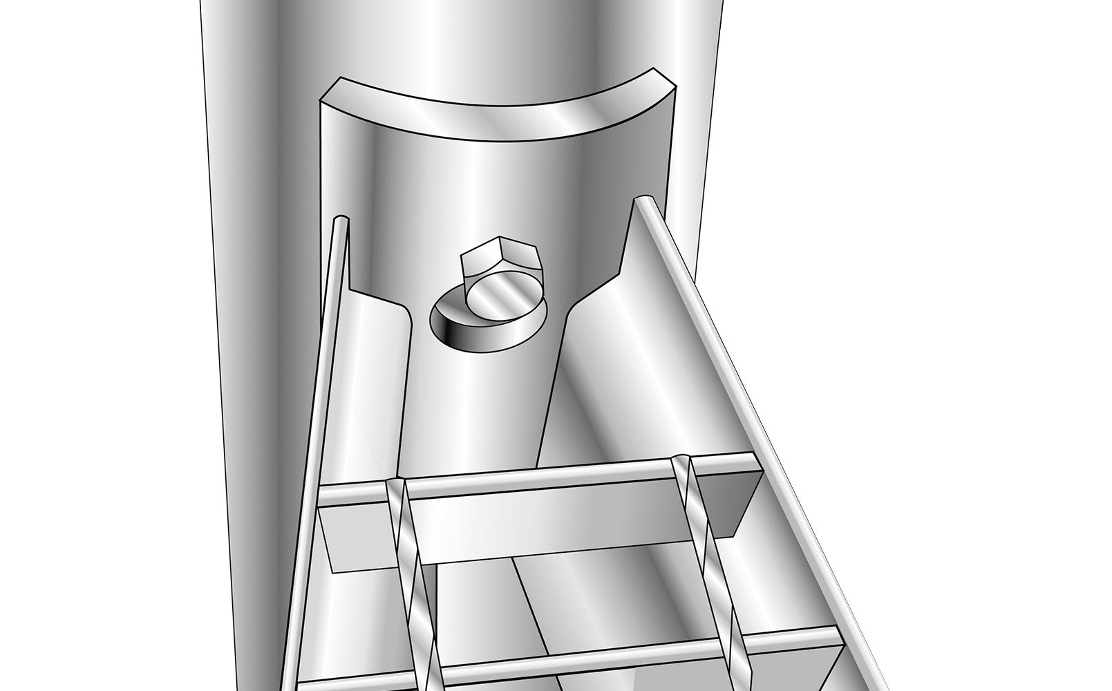 Spiral staircase standard keyhole