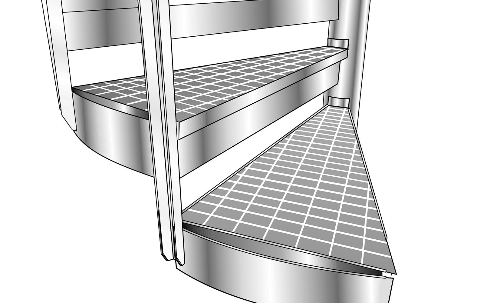 Spindeltreppe standard Stufen