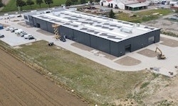 Aerial shot of factory in Poland