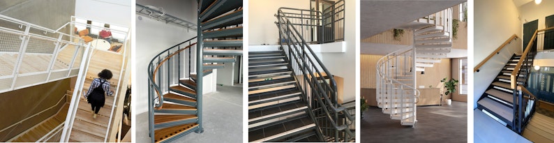Eurostair indoor spiral and straight stairs