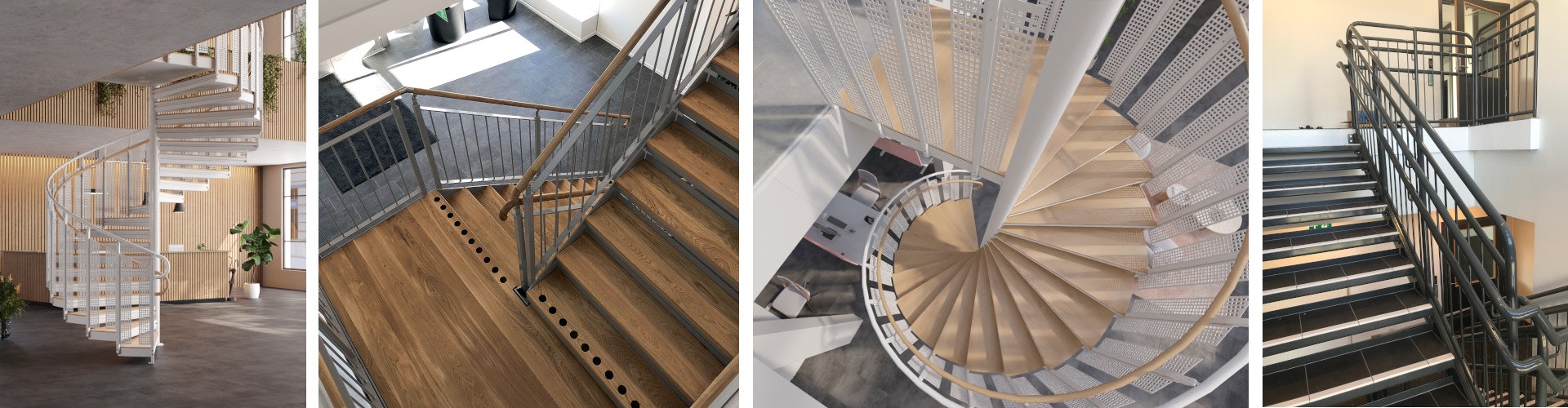 Straight and spiral stairs for indoor from Eurostair