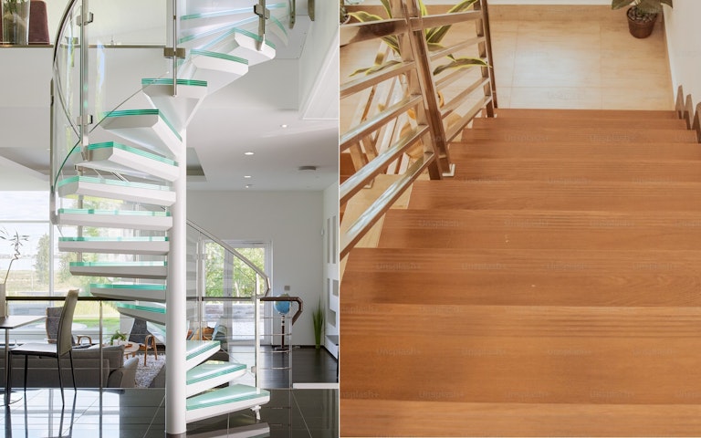 Spindeltreppe aus Stahl vs. Holztreppe
