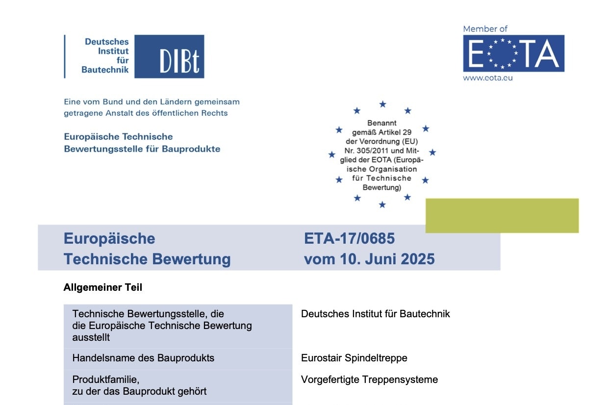 Spindeltreppen jetzt mit ETA