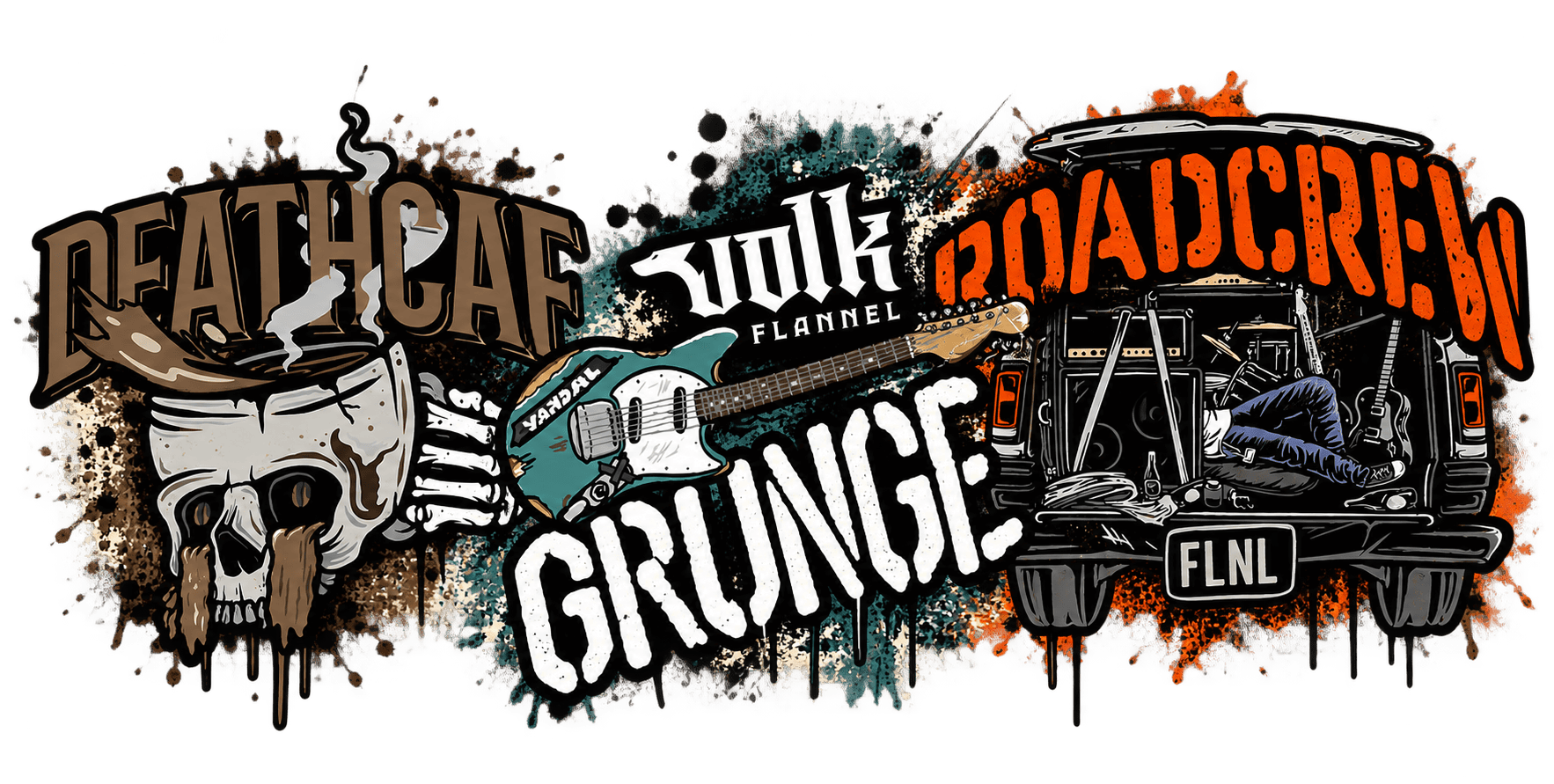 VOLK Deathcaf, Road Crew and Grunge flannel shirts