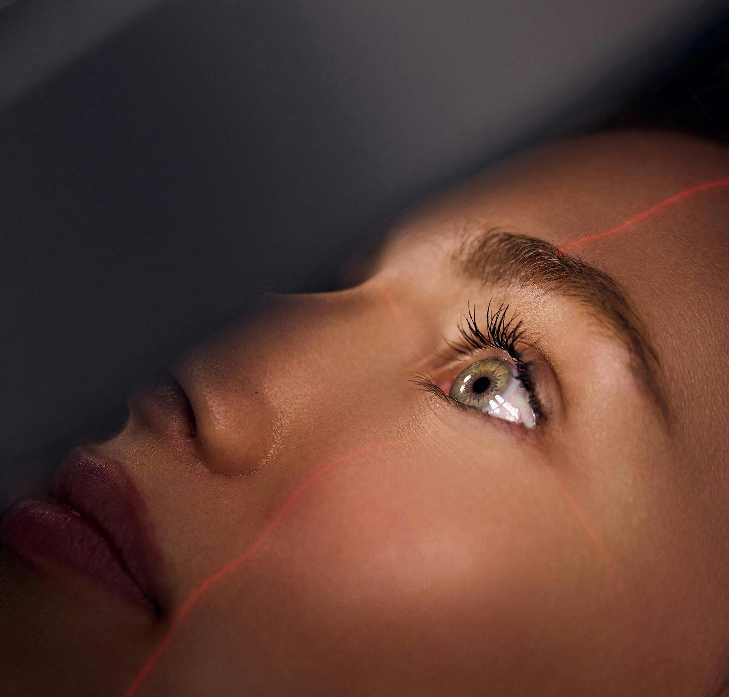 woman undergoing an eye exam