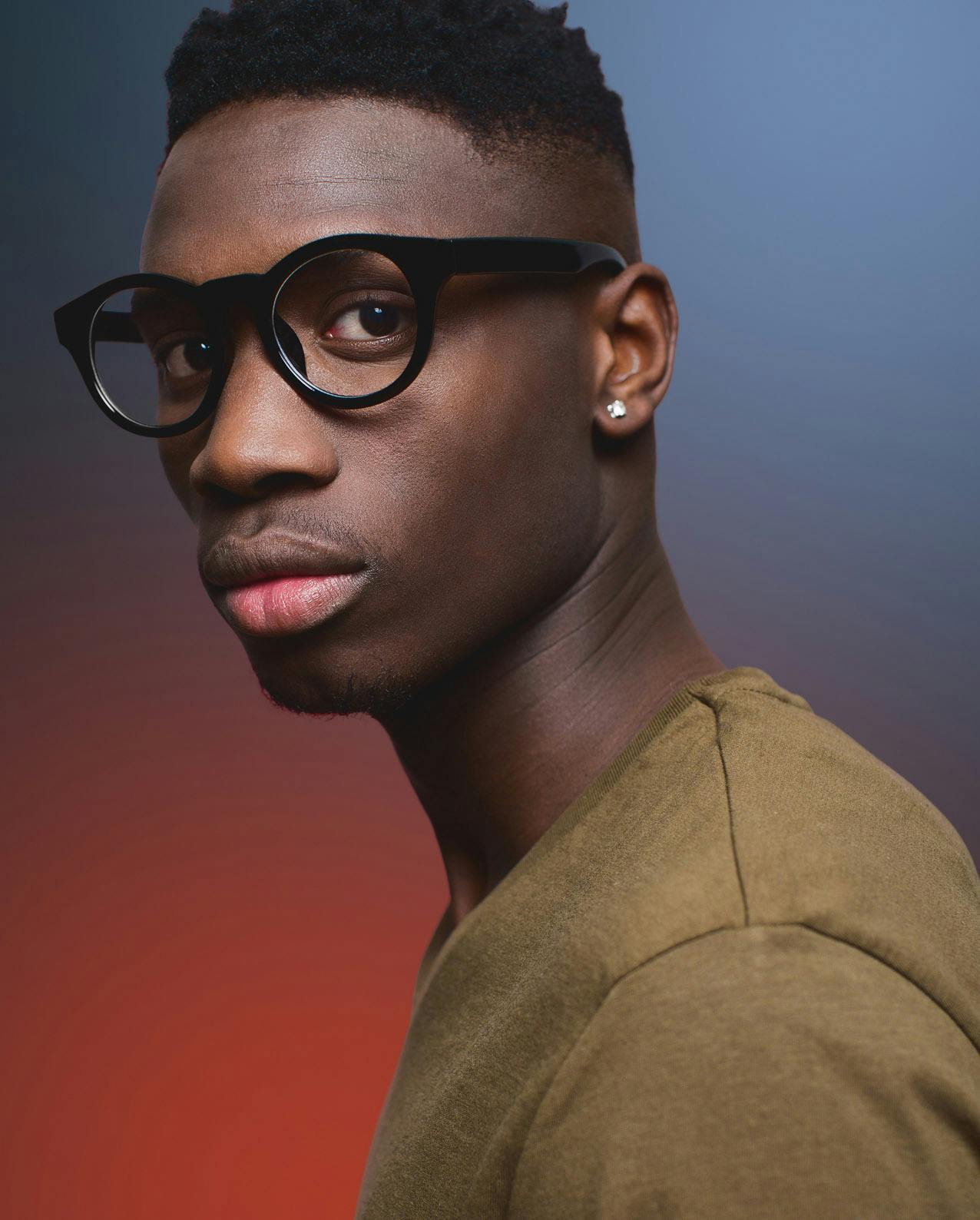 man wearing glasses