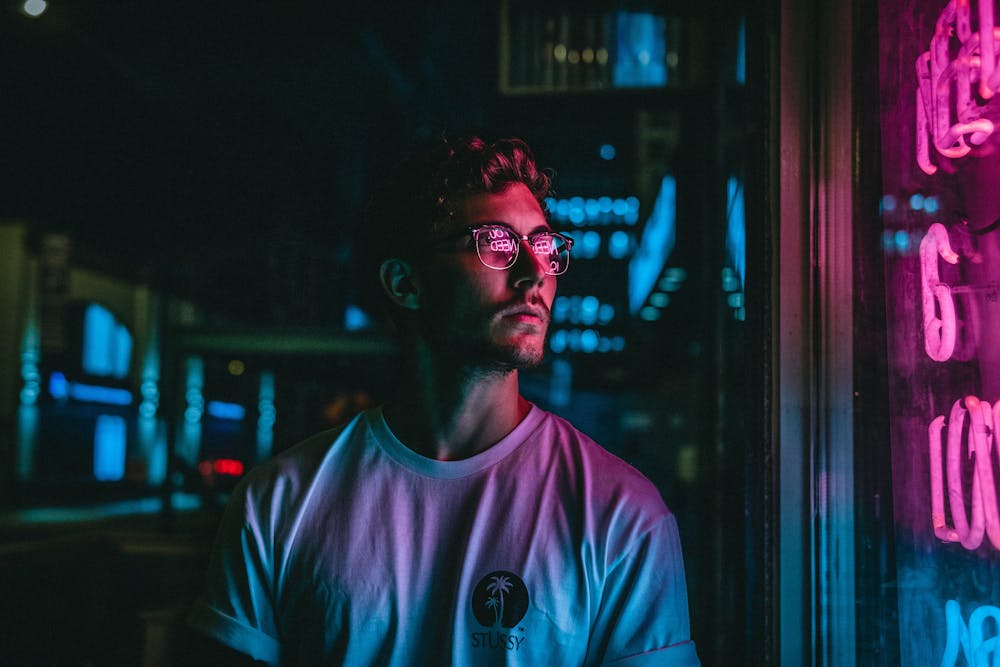 man wearing glasses