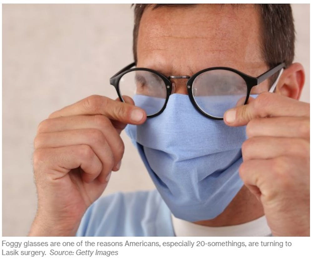 doctor with foggy glasses