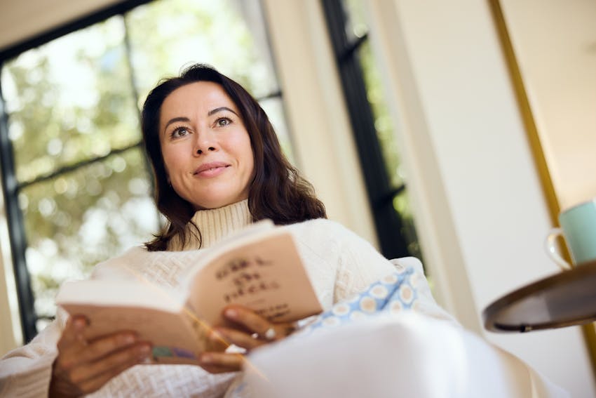 pereson reading a book