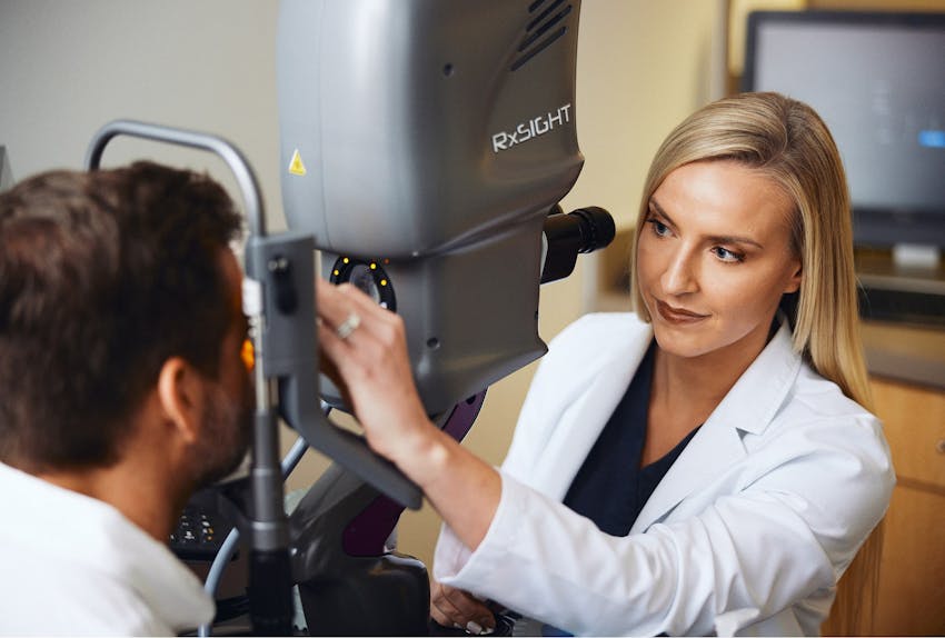 person undergoing an eye exam