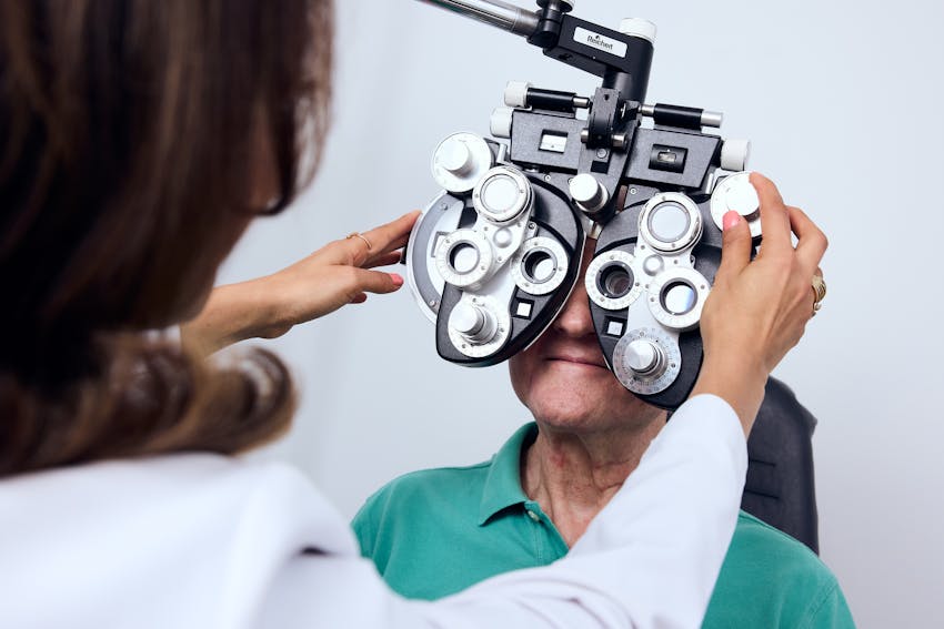 person undergoing an eye exam