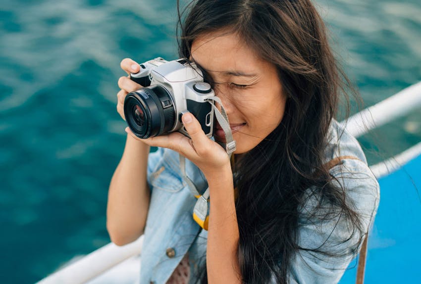 woman taking a picture