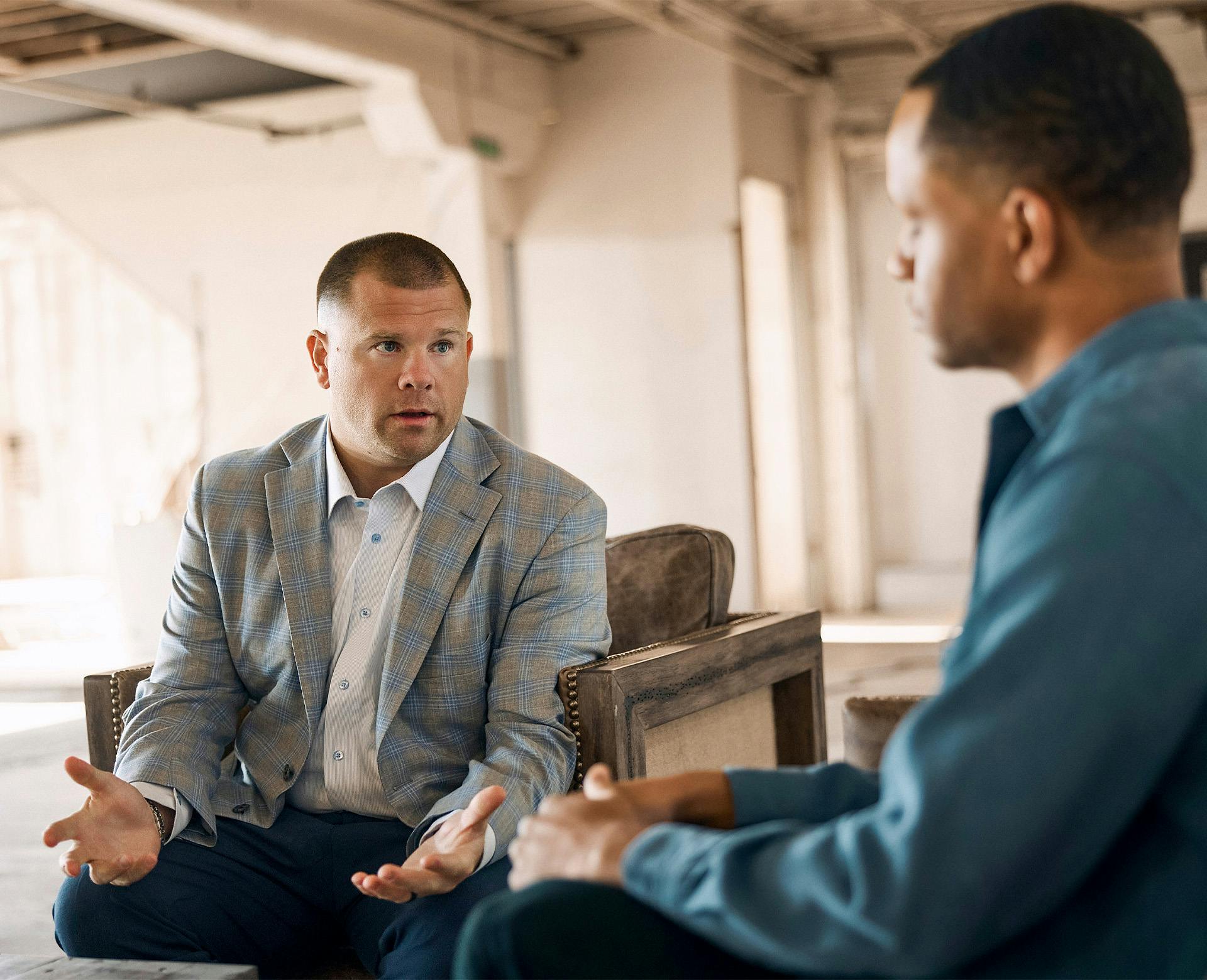 attorney speaking to a client